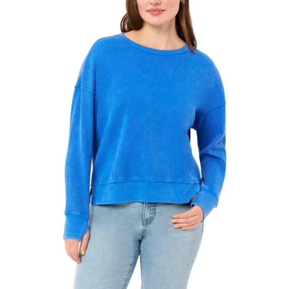 Seven7 Women's Long Sleeve Waffle Crewneck Thermal Top Size Large